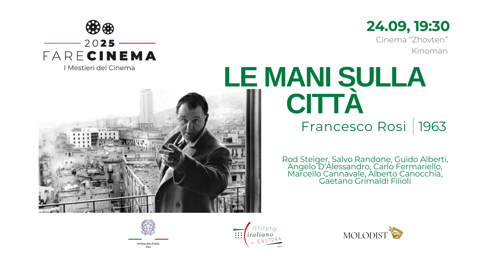 Invito alla proiezione _Le mani sulla città_ di Francesco Rosi 1963 (1)
